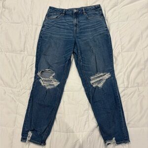 American Eagle Outfitters Blue Distressed Boyfriend Jeans